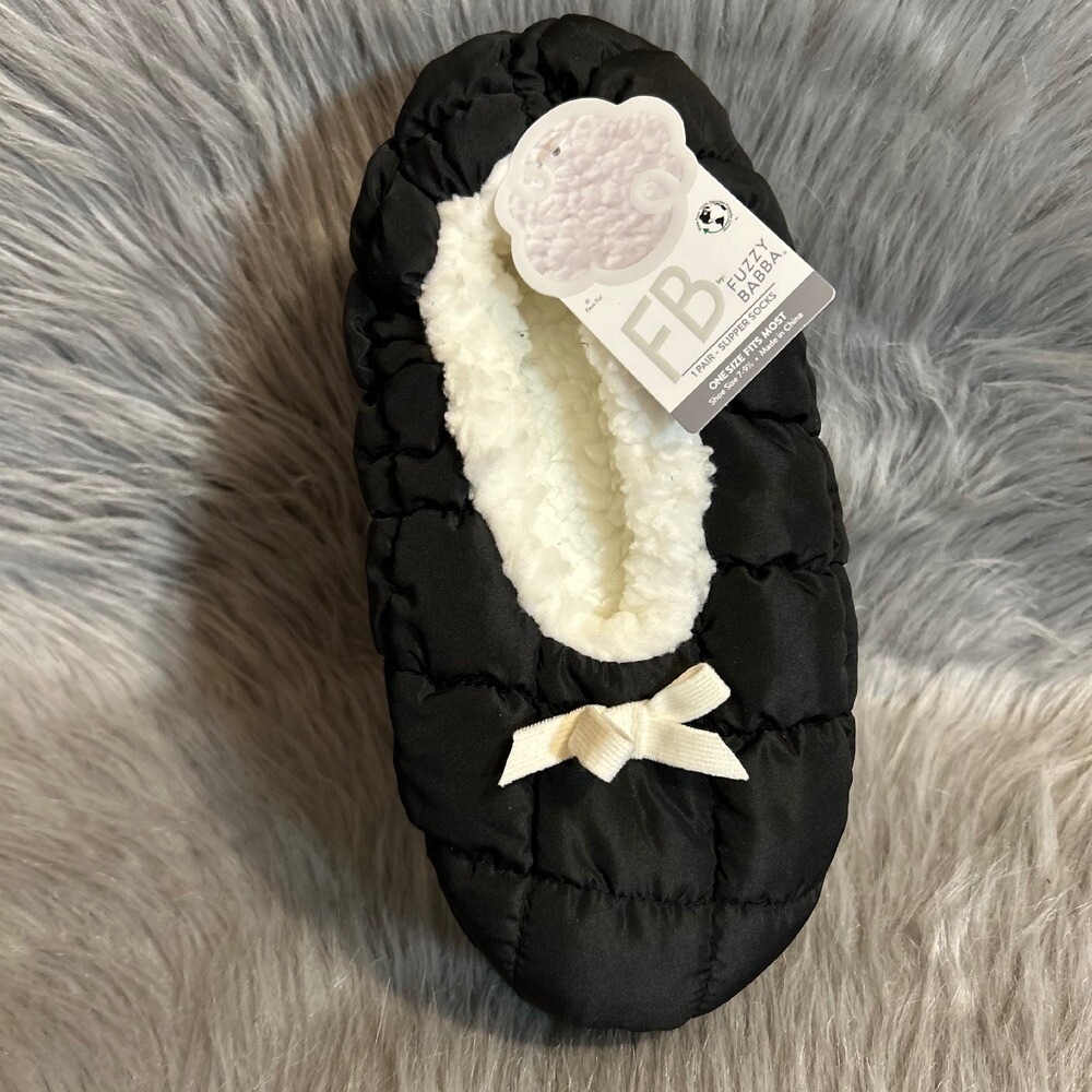 FB By Fuzzy Babba Slipper Docks Women's Shoe Size 7-9 1/2 Black Puffer Slippers